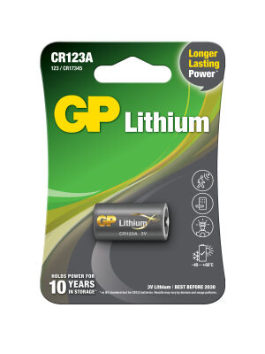 GP CR123A 3V Lityum Tekli Paket Pil (GPCR123A-U1) Fotoğraf Makinesi Pili - 1