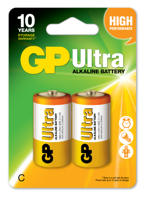 GP LR14 Orta Boy Ultra Alkalin Pil 2'li Paket GP14AU-U2 C Boy - 1