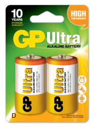 GP LR20 Büyük Boy Ultra Alkalin Pil 2'li Paket GP13AU-U2 D Boy - GP