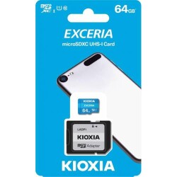 Kioxia 64GB Exceria microSDXC UHS-1 C10 100MB-sn Hafıza Kartı - KIOXIA