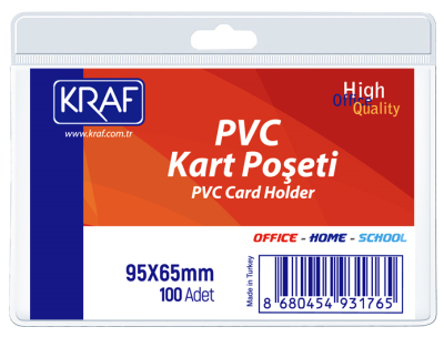 KRAF KART POŞETİ PVC YATAY 95x65 MM 100 LÜ - 1