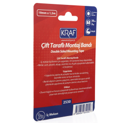 KRAF MONTAJ BANDI ÇİFT TARAFLI İÇ MEKAN 19mm x 1,5m 2530G - 2