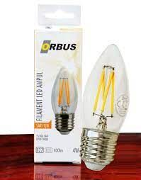 Orbus ORB-B36 Mum 4W E27 Clear Dekoratif Led Ampul 400 Lm Ra80 220-240V-50Hz - 1