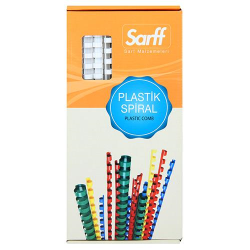 SARFF 12MM BEYAZ PLASTİK SPİRAL KUTU - 100ADET - 5