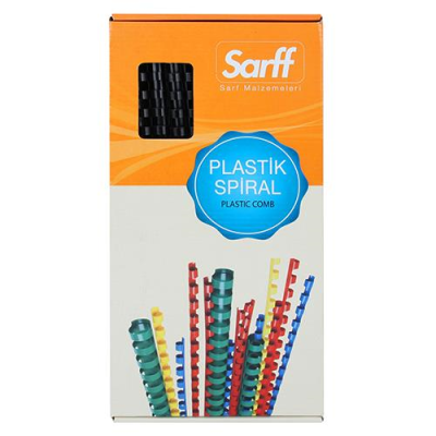 SARFF 12MM SİYAH PLASTİK SPİRAL KUTU - 100ADET - 2