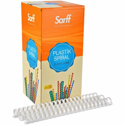 SARFF 25MM BEYAZ PLASTİK SPİRAL KUTU - 50ADET - 2