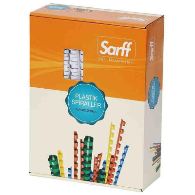 SARFF 28MM BEYAZ PLASTİK SPİRAL KUTU - 50ADET - 1