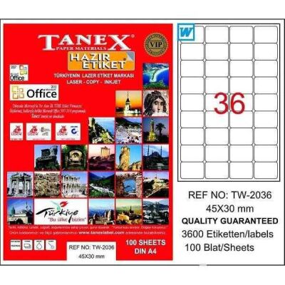 TANEX ETİKET TW-2036 45MMX30MM - 1