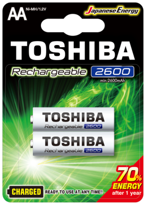 TOSHIBA 2600 MAH ŞARJLI KALEM PİL 2Lİ - 1