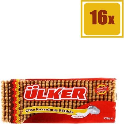 ÜLKER PETİBÖR BİSKÜVİ 175GR 16'LI ÇİFTE KAVRULMUŞ - 1